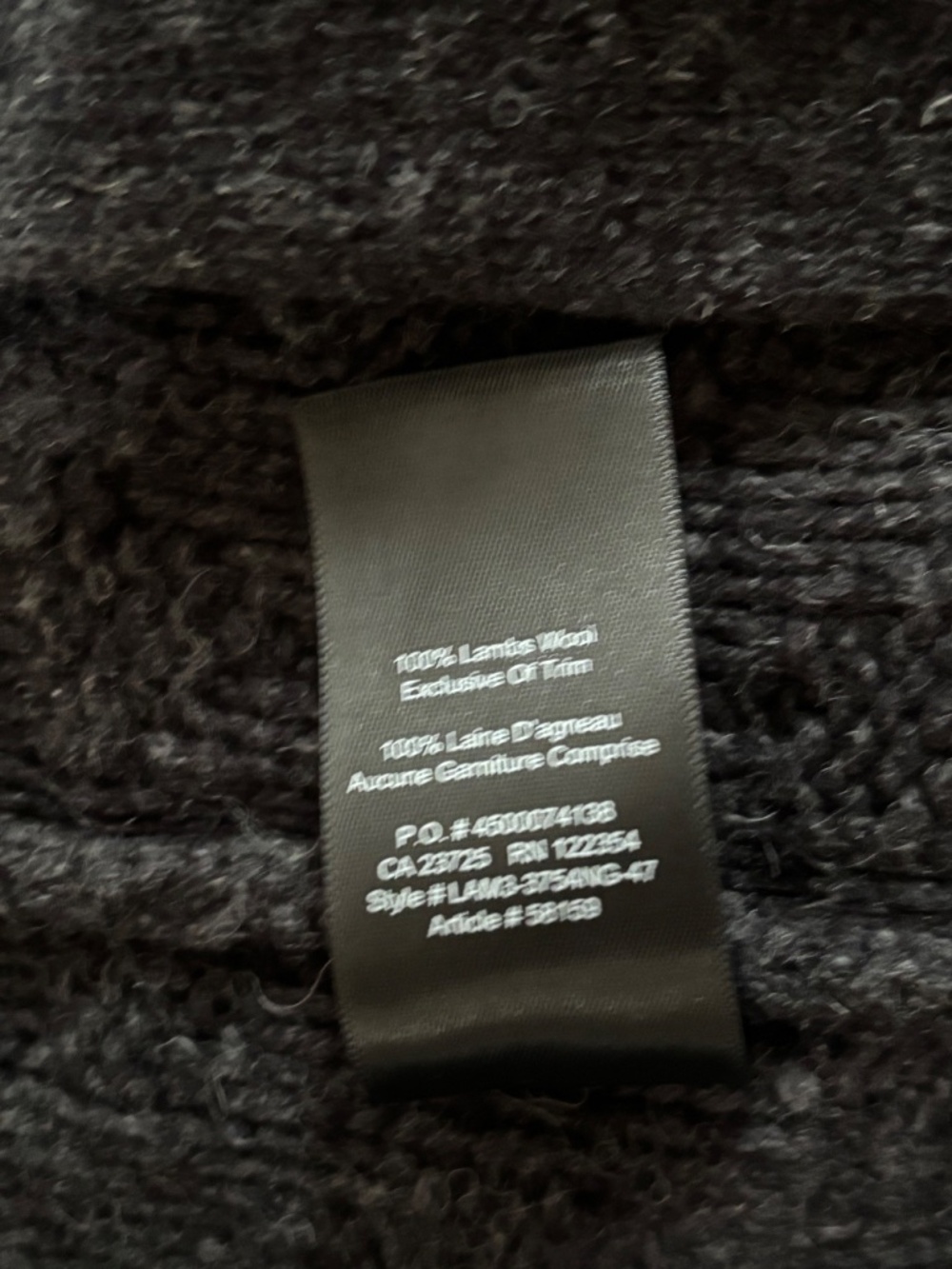 TNA Aritzia 100% Lambswool Full Zip Cardigan Sweater Charcoal Grey XS - Picture 8 of 8
